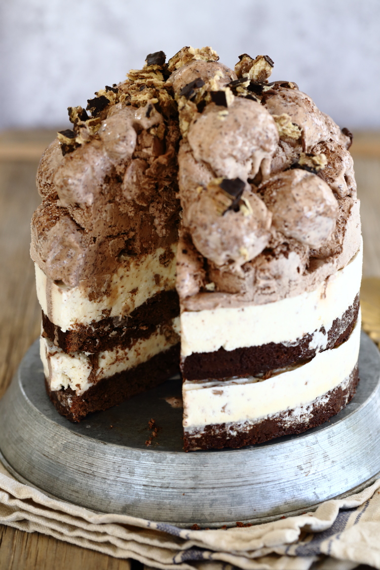 ice cream brownie cake