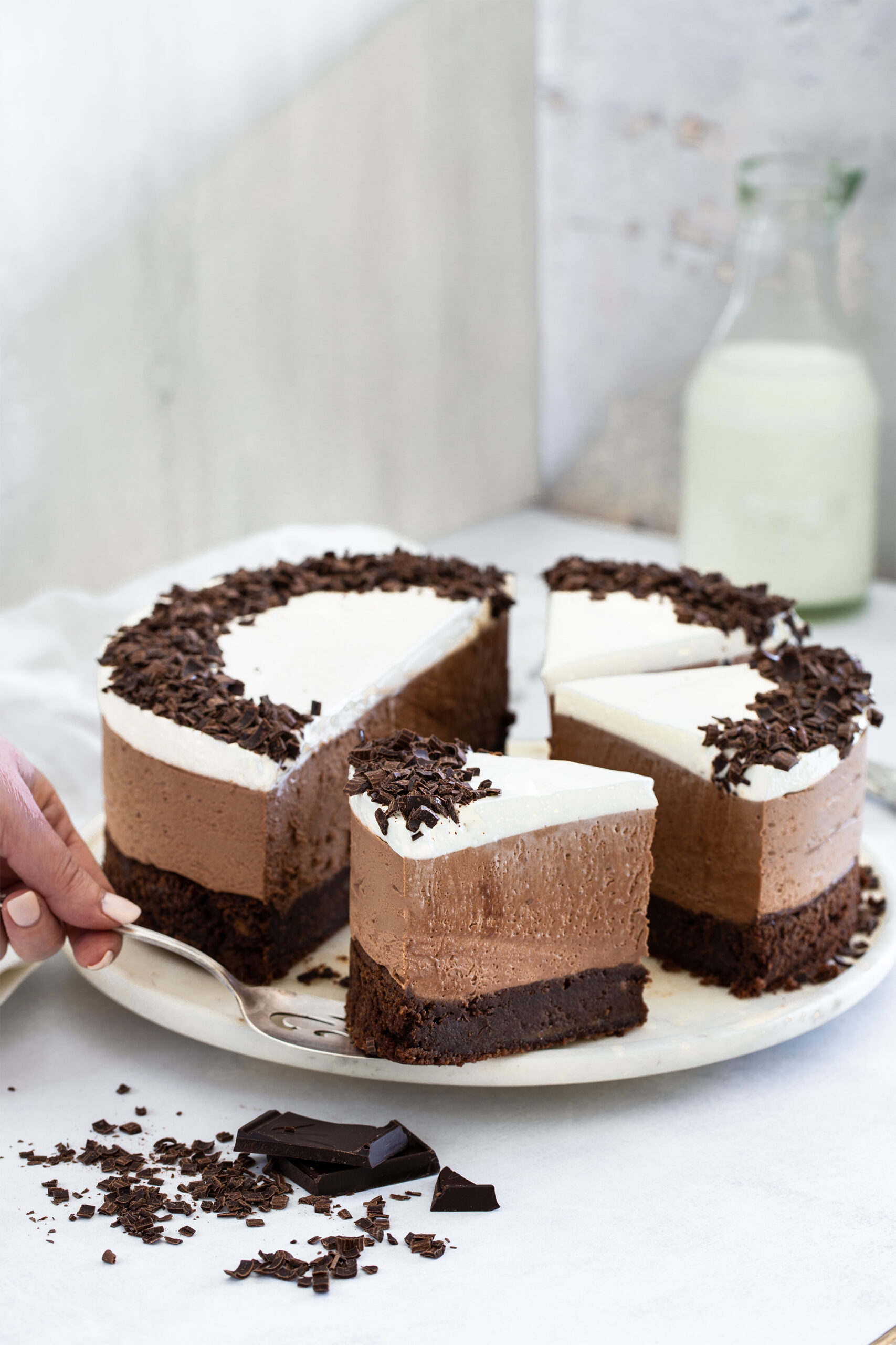 עוגת מוס שוקולד חגיגית ללא גלוטן שמכינים בקלות